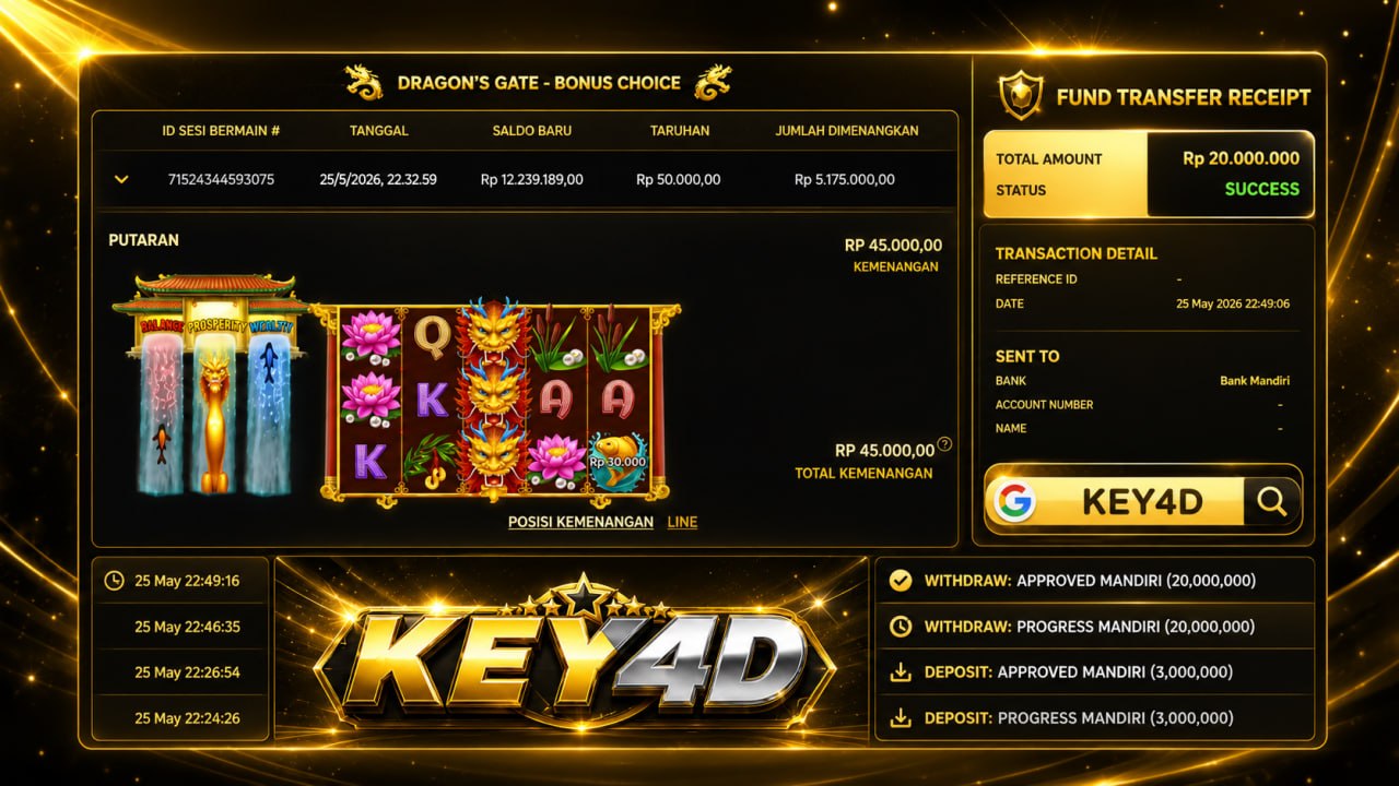 SELAMAT KEPADA MEMBER KEY4D
DEPOSIT : RP 𝟯.𝟬𝟬𝟬.𝟬𝟬𝟬
WITHDRAW : RP 𝟮𝟬.𝟬𝟬𝟬.𝟬𝟬𝟬
LINK