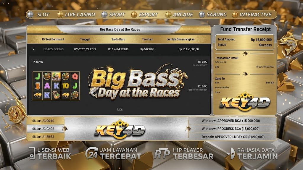 SELAMAT KEPADA MEMBER KEY4D
DEPOSIT : RP 200.000
WITHDRAW : RP 15.000.000
LINK D