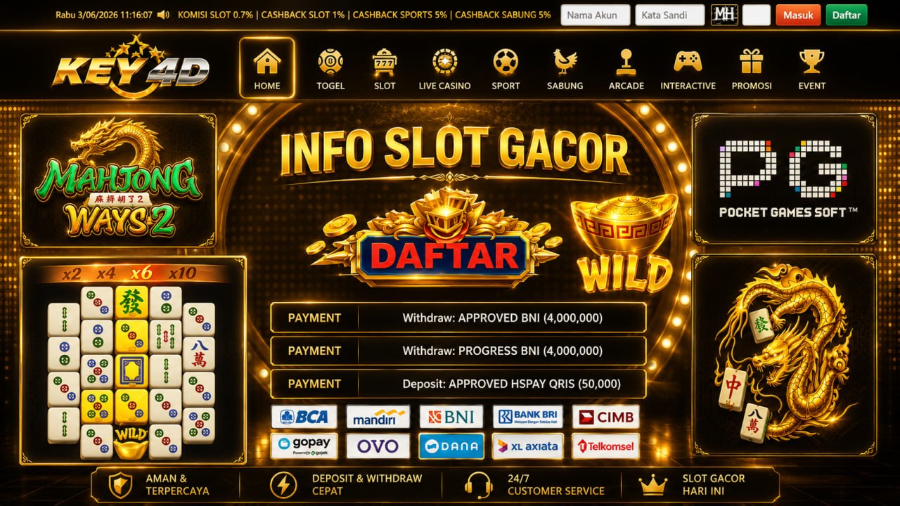 SELAMAT KEPADA MEMBER KEY4D
DEPOSIT : RP 50.000
WITHDRAW : RP 4.000.000
LINK DAF